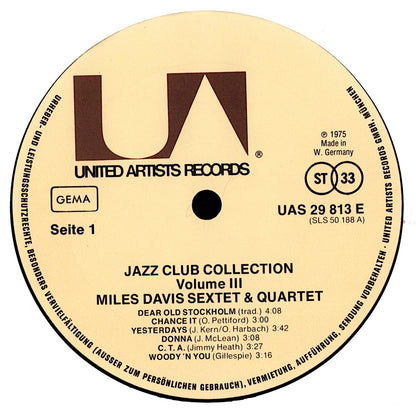 Miles Davis – Jazz Club Collection Vol 3 Vinyl LP