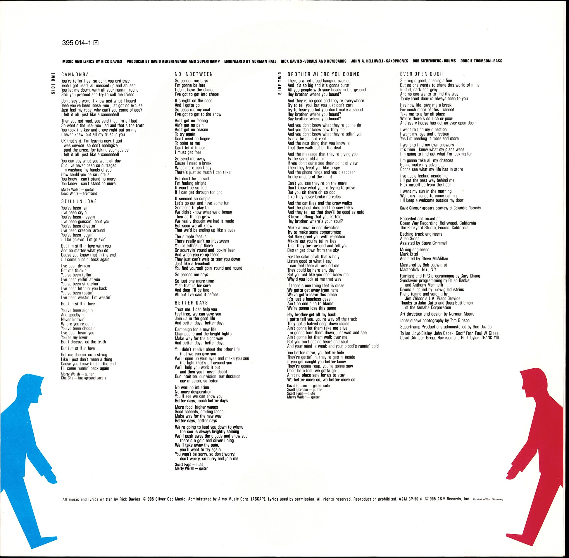 Supertramp - Brother Where You Bound Vinyl LP Kopie