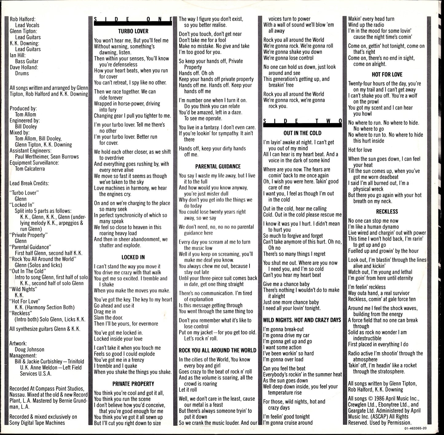 Judas Priest - Turbo Vinyl LP