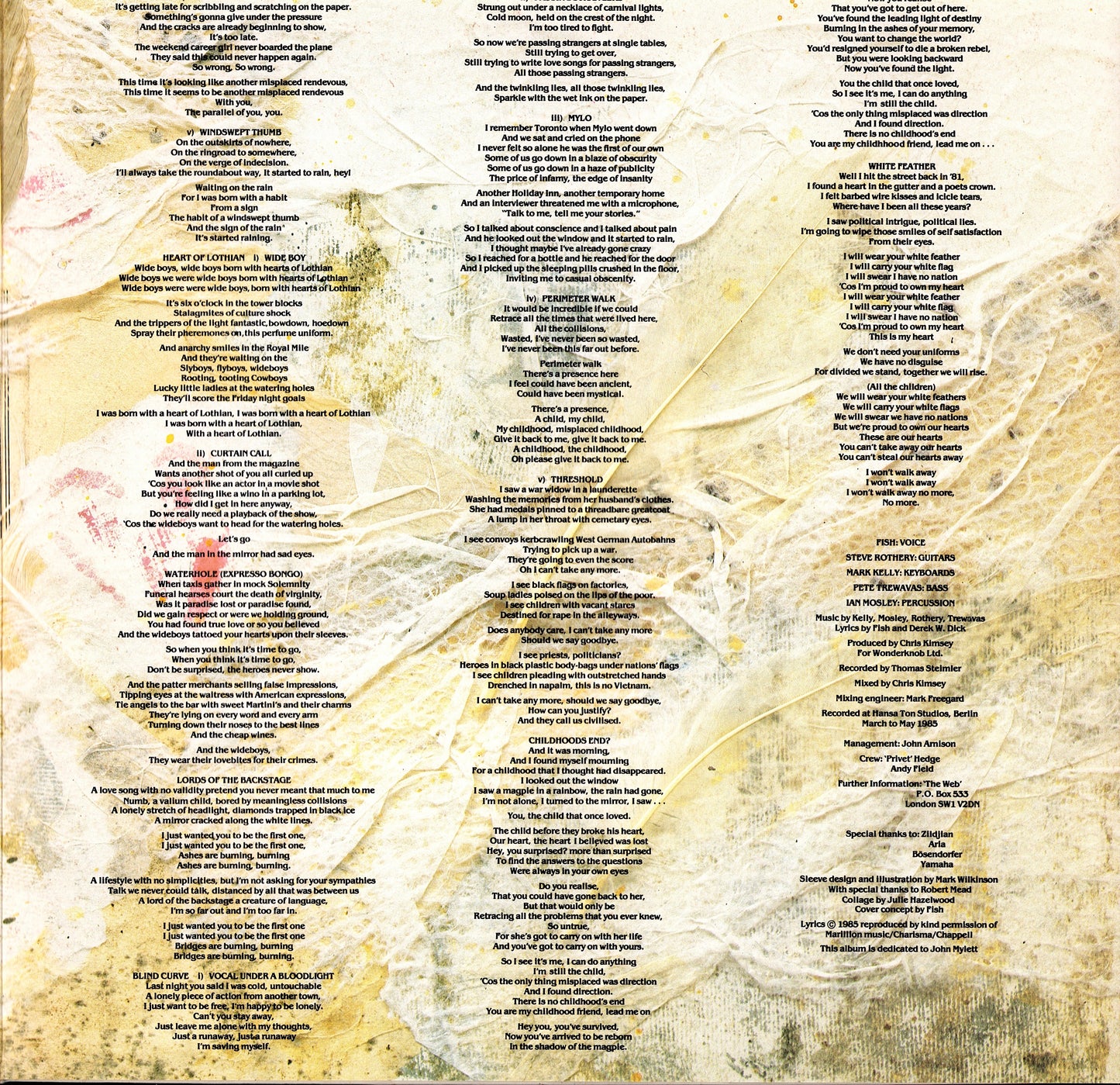 Marillion ‎- Misplaced Childhood Vinyl LP