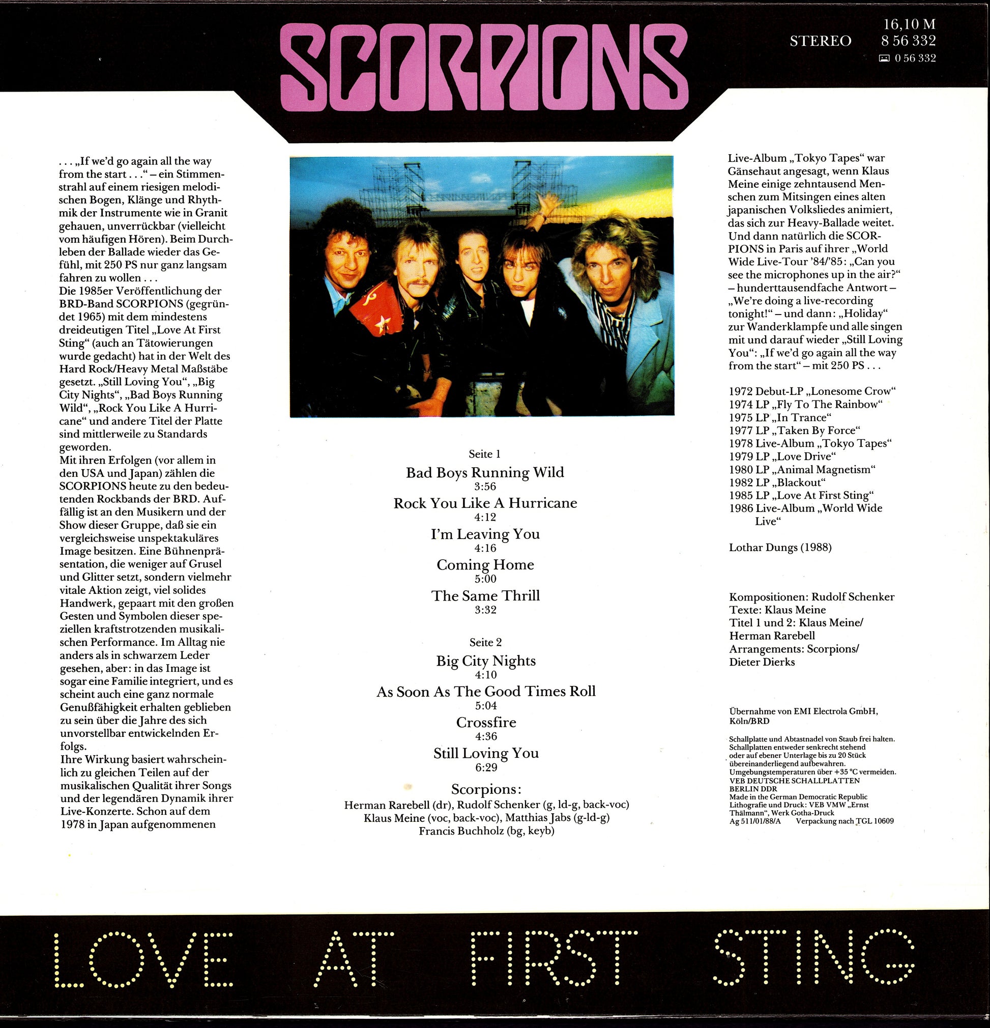 Scorpions – Love At First Sting Vinyl LP