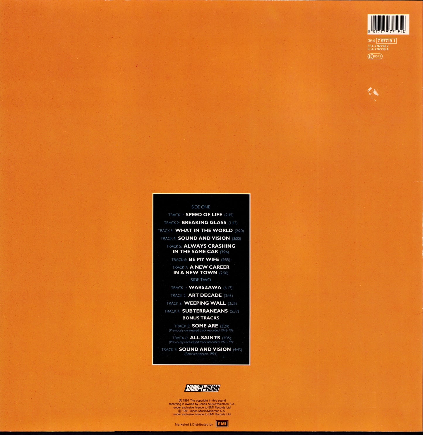 David Bowie ‎– Low Vinyl LP