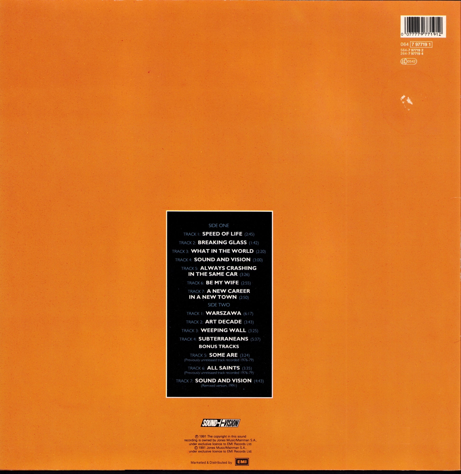 David Bowie ‎– Low Vinyl LP