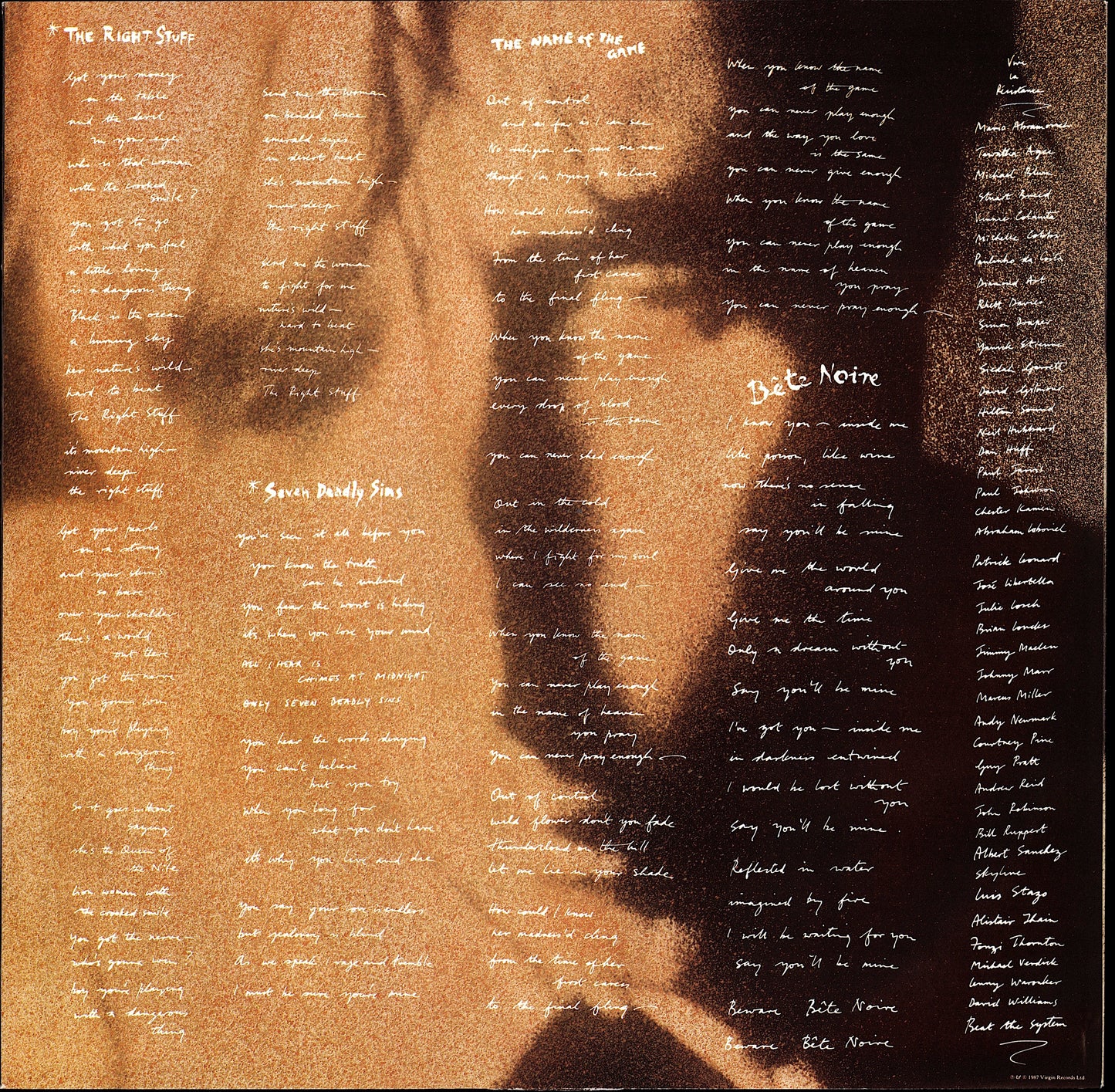 Bryan Ferry ‎- Bête Noire Vinyl LP Kopie