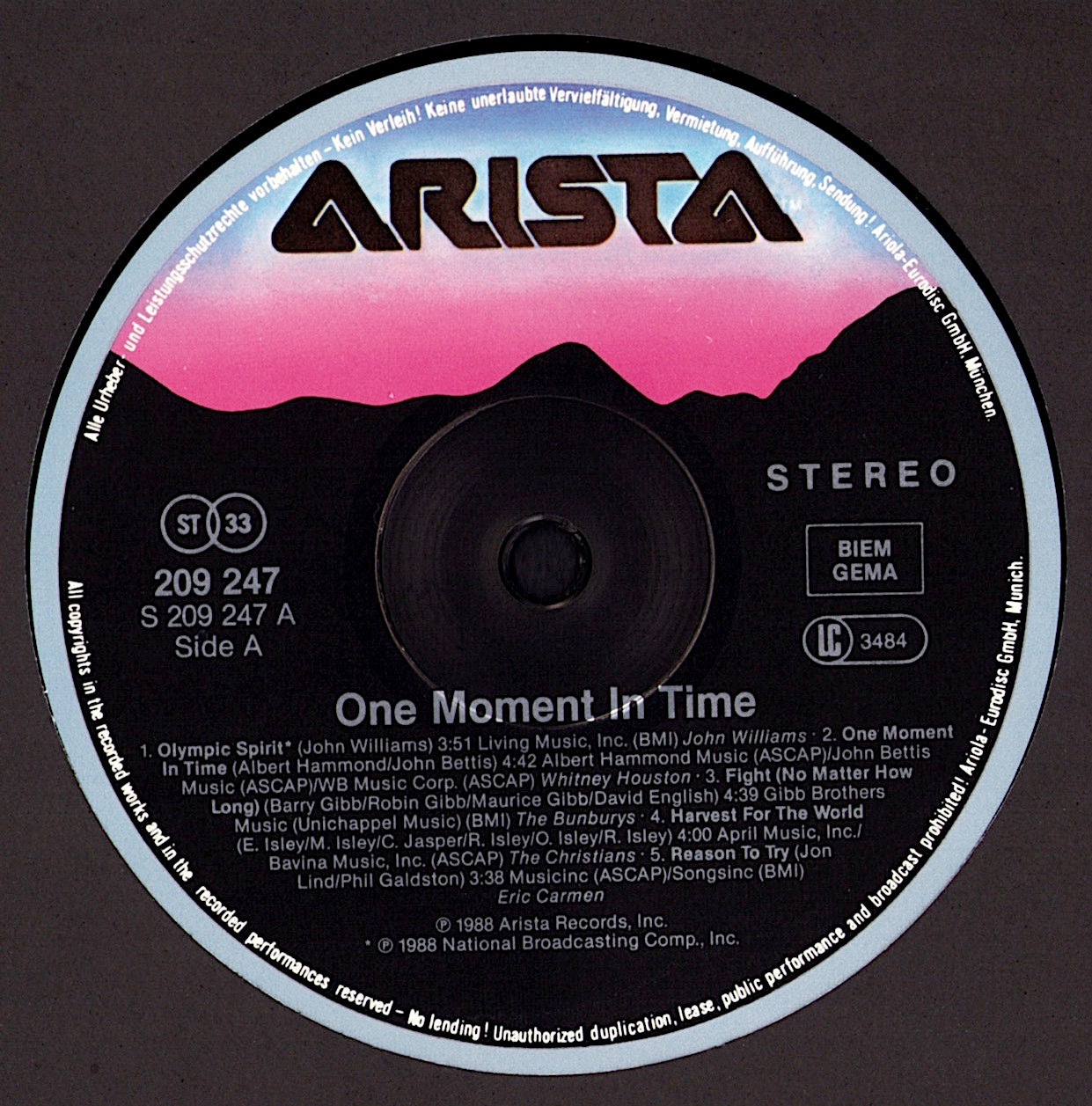 Whitney Houston – I'm Your Baby Tonight Vinyl LP Kopie