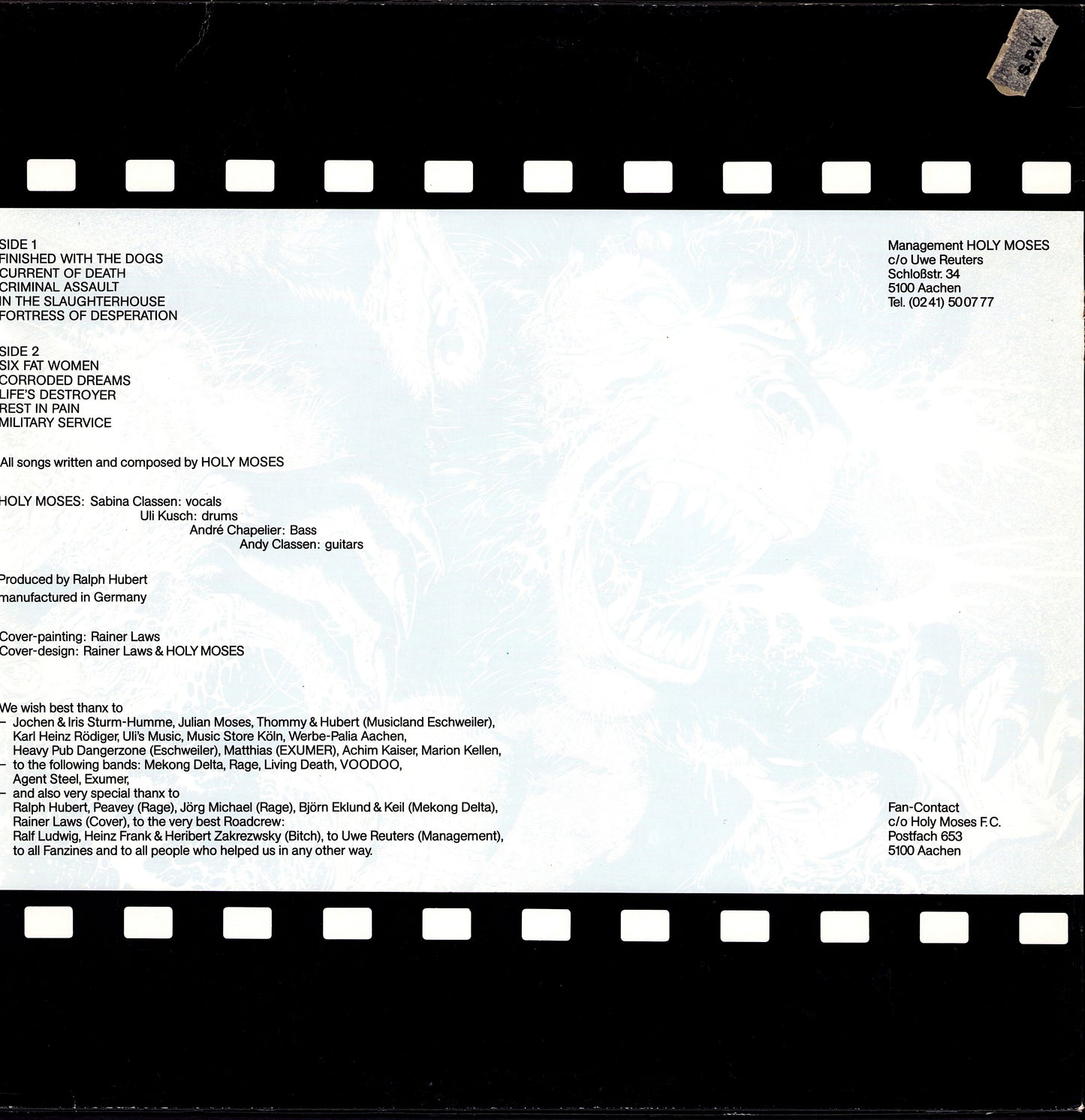 Holy Moses - Finished With The Dogs Vinyl LP