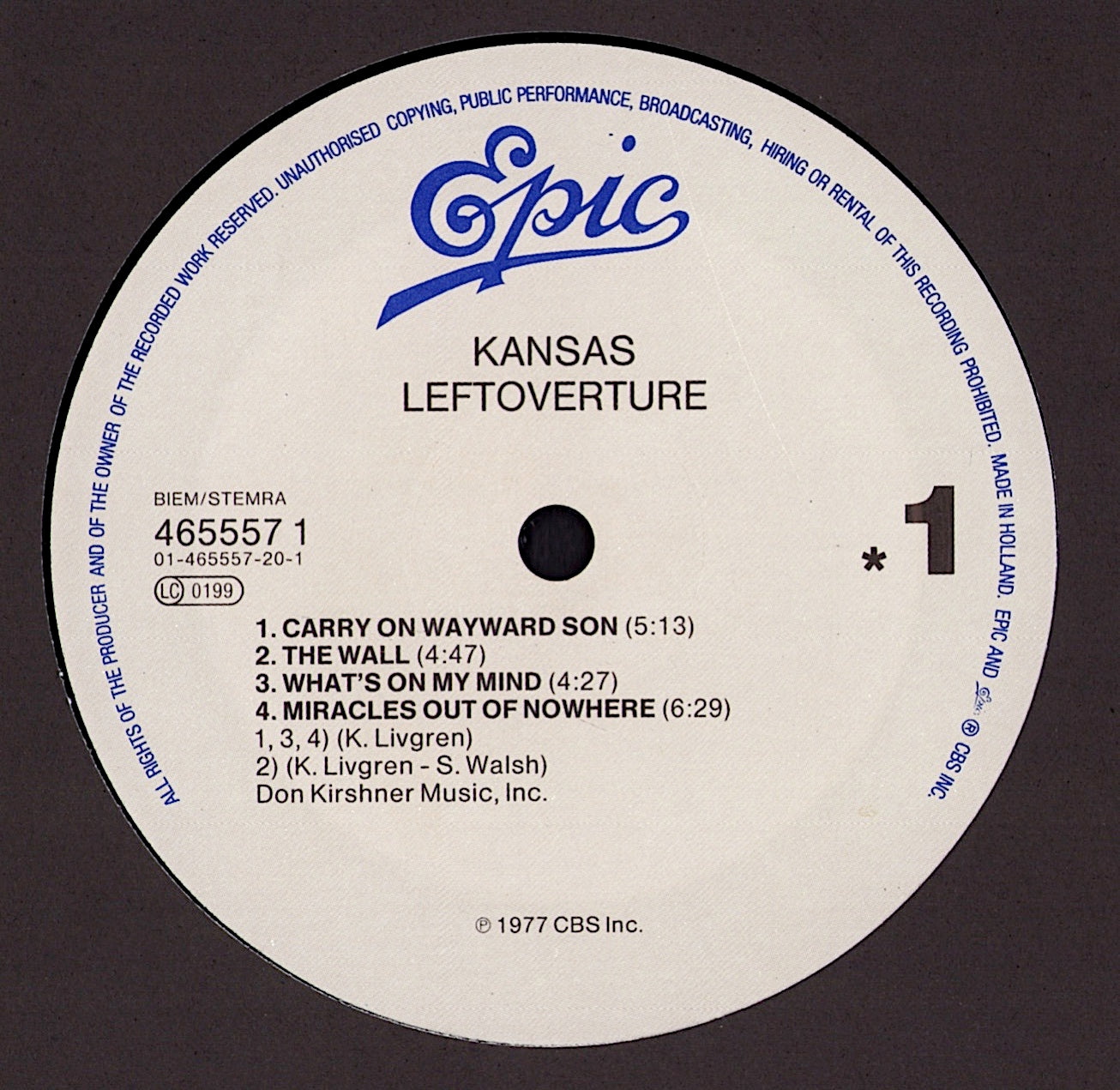 Kansas - Point Of Know Return Vinyl LP