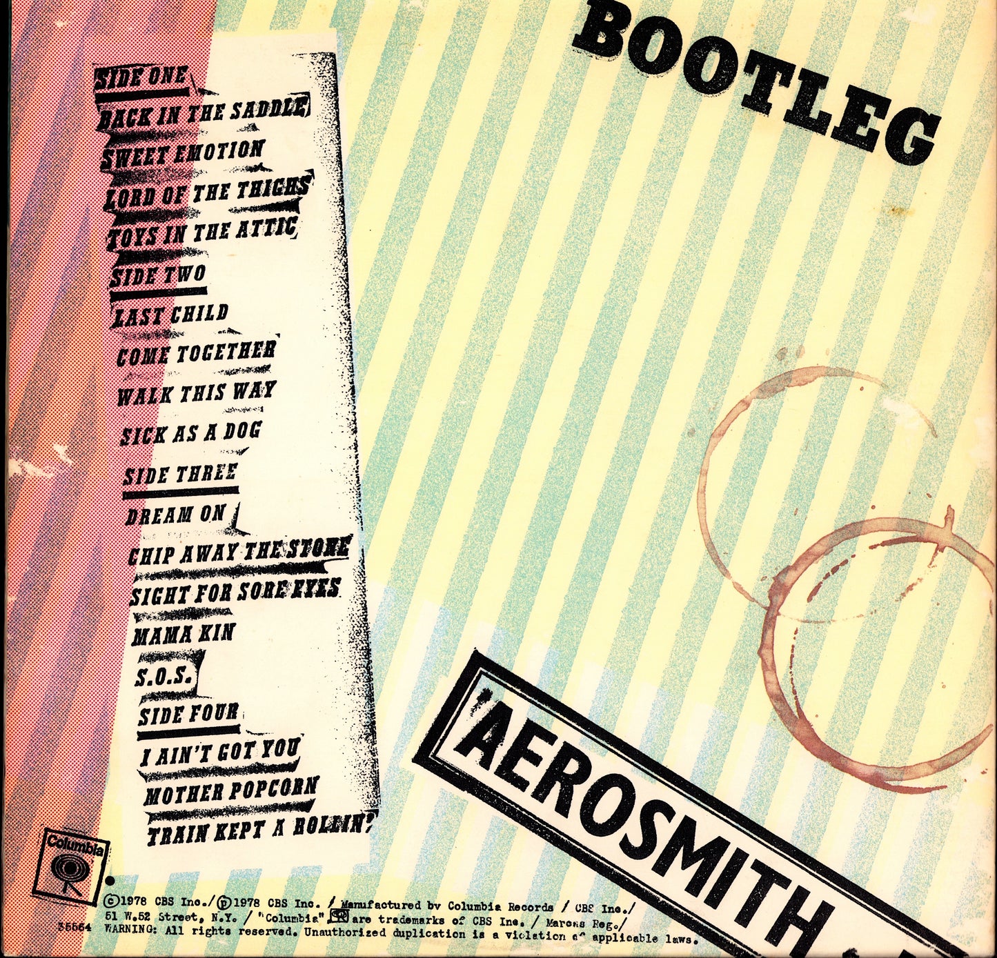 Aerosmith - Live! Bootleg Vinyl 2LP