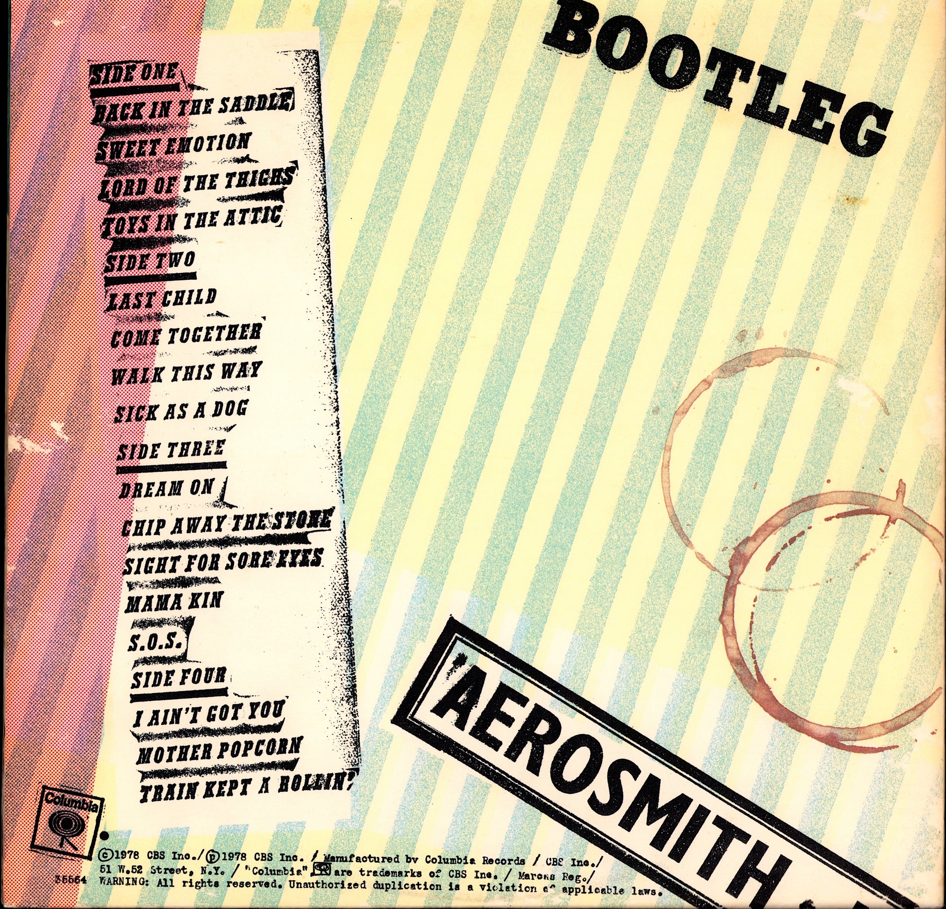 Aerosmith - Live! Bootleg Vinyl 2LP