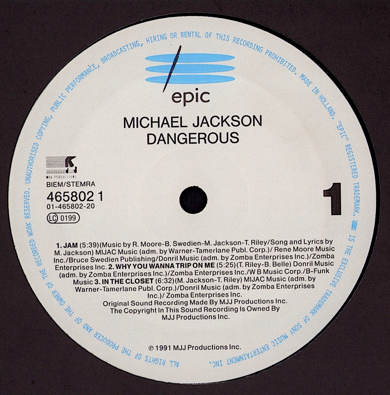 Michael Jackson ‎– Dangerous Vinyl 2LP Kopie
