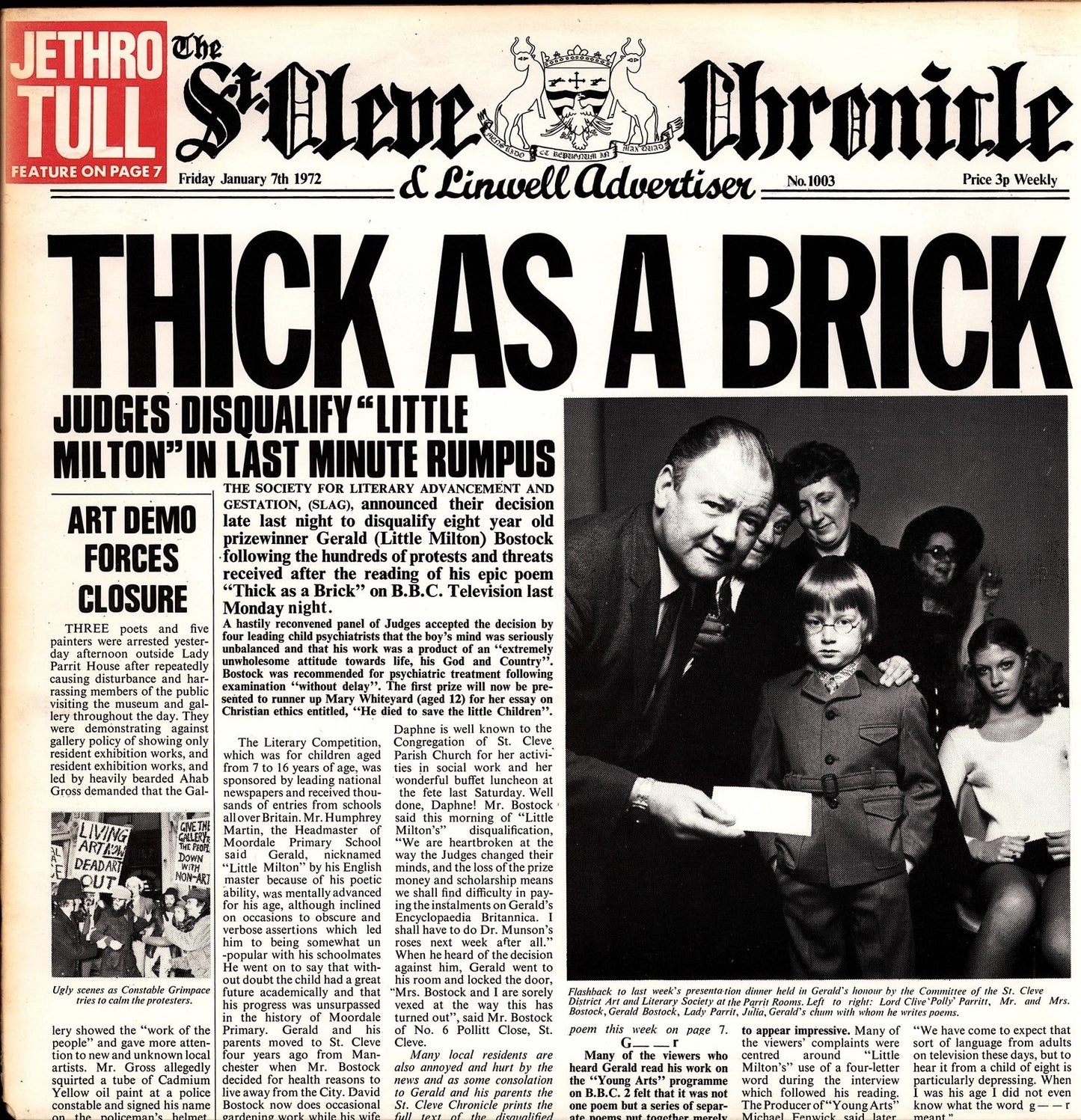 Jethro Tull - Thick As A Brick Vinyl LP Kopie