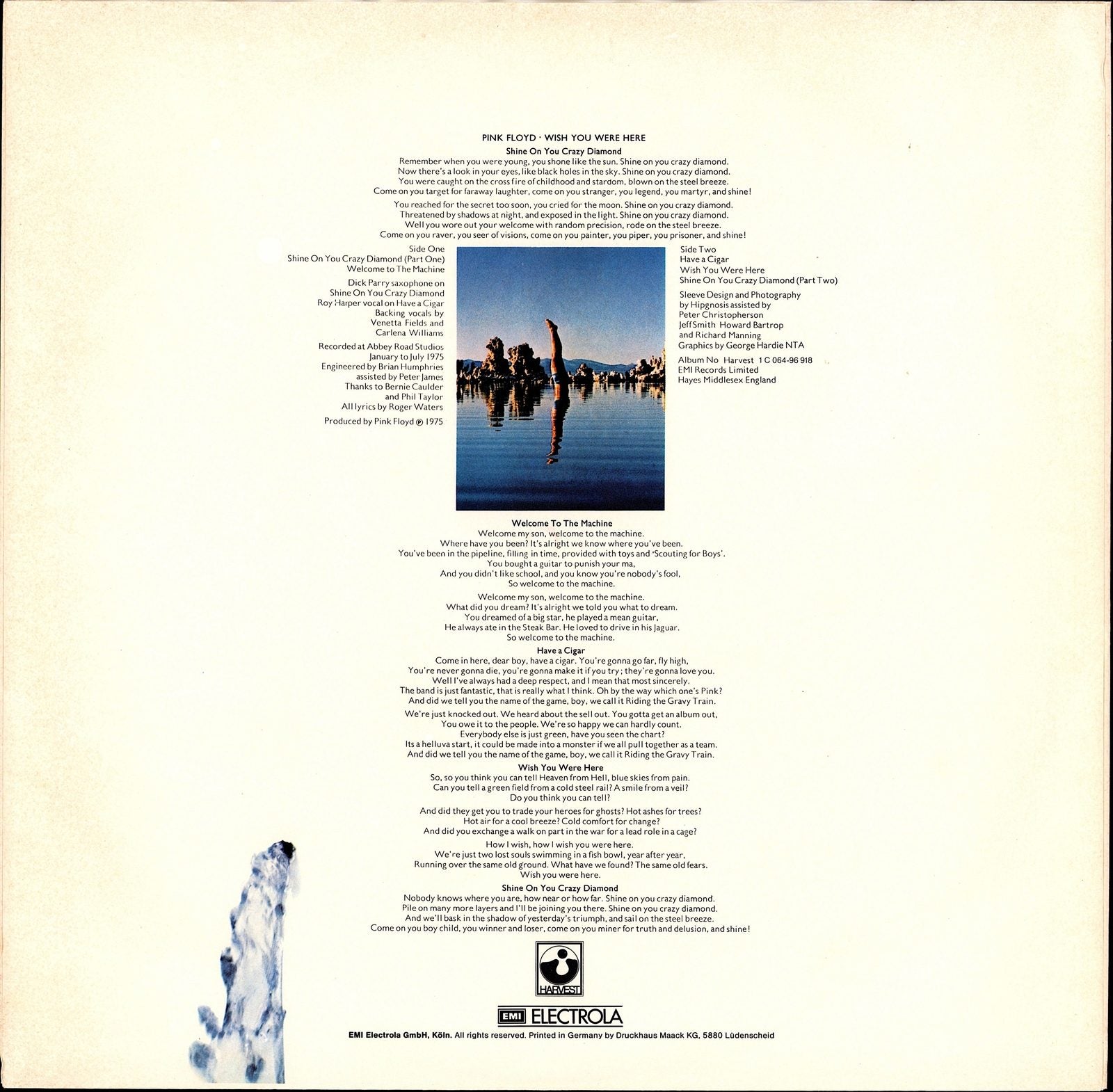 Pink Floyd - Wish You Were Here Vinyl LP Kopie