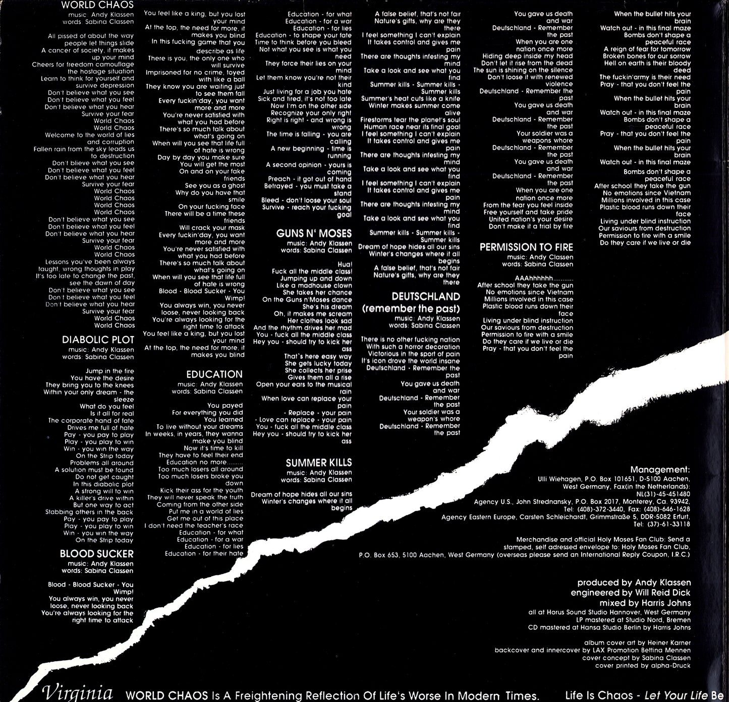 Holy Moses – World Chaos Vinyl LP