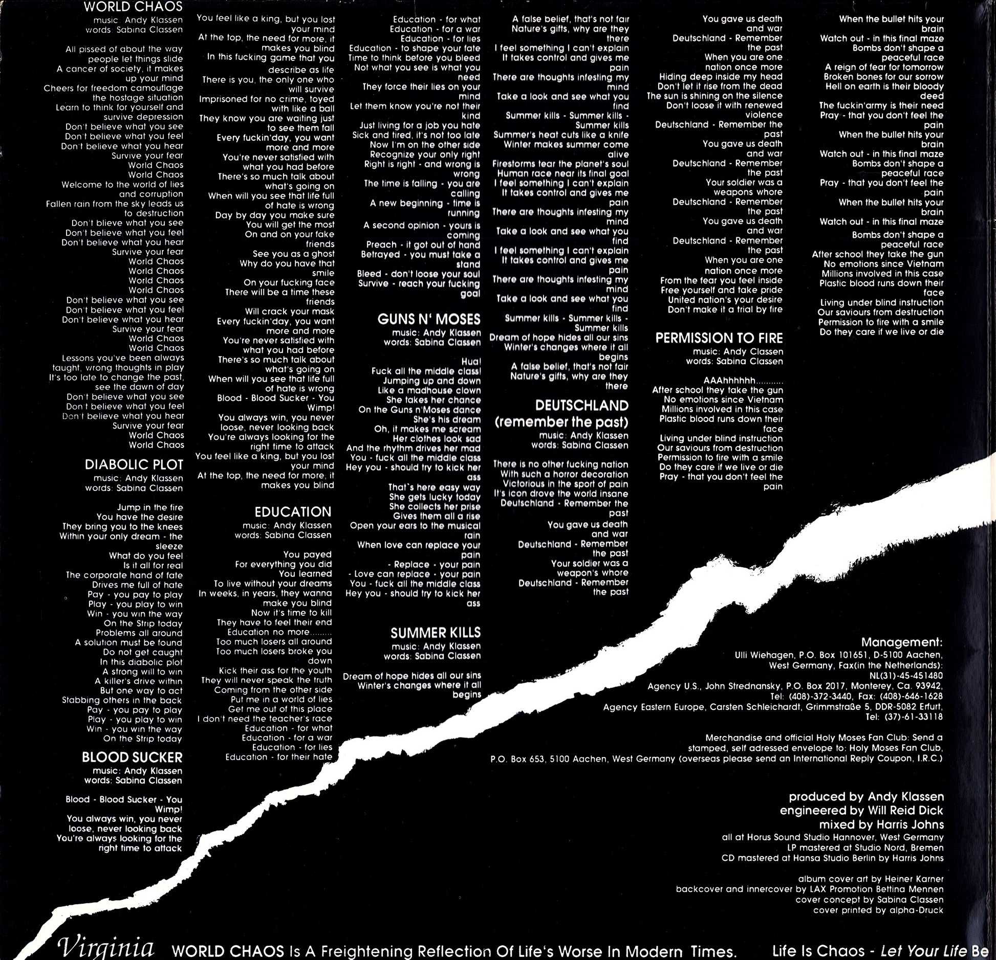 Holy Moses – World Chaos Vinyl LP