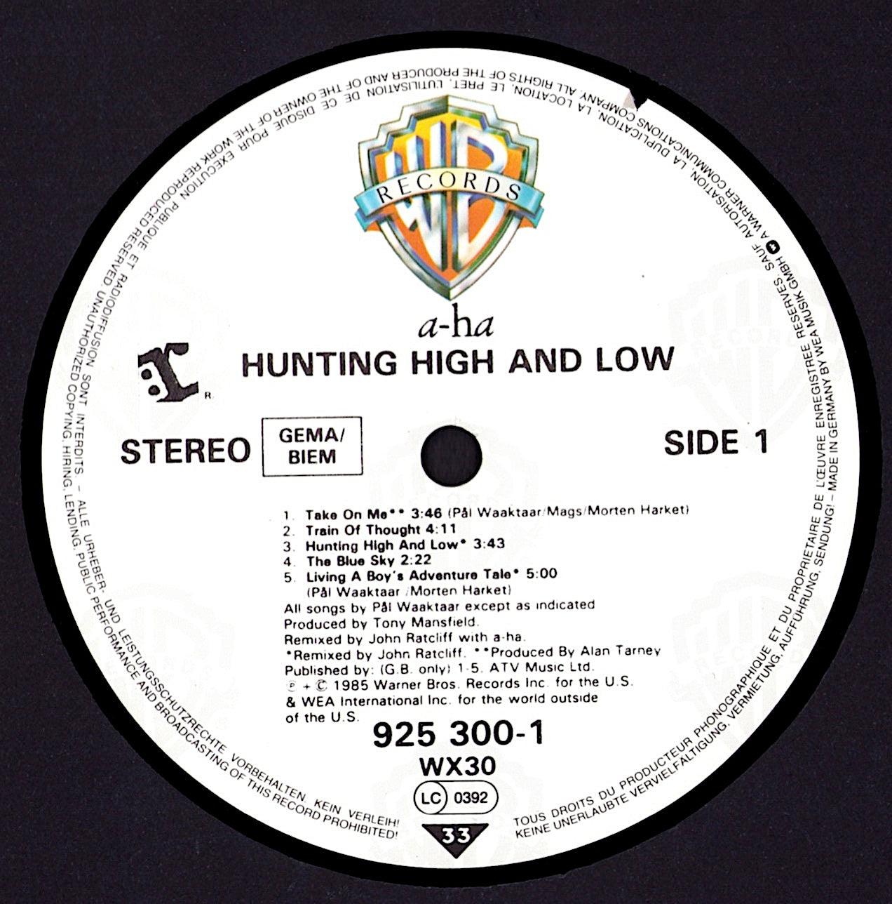 a-ha - Scoundrel Days Vinyl LP Kopie