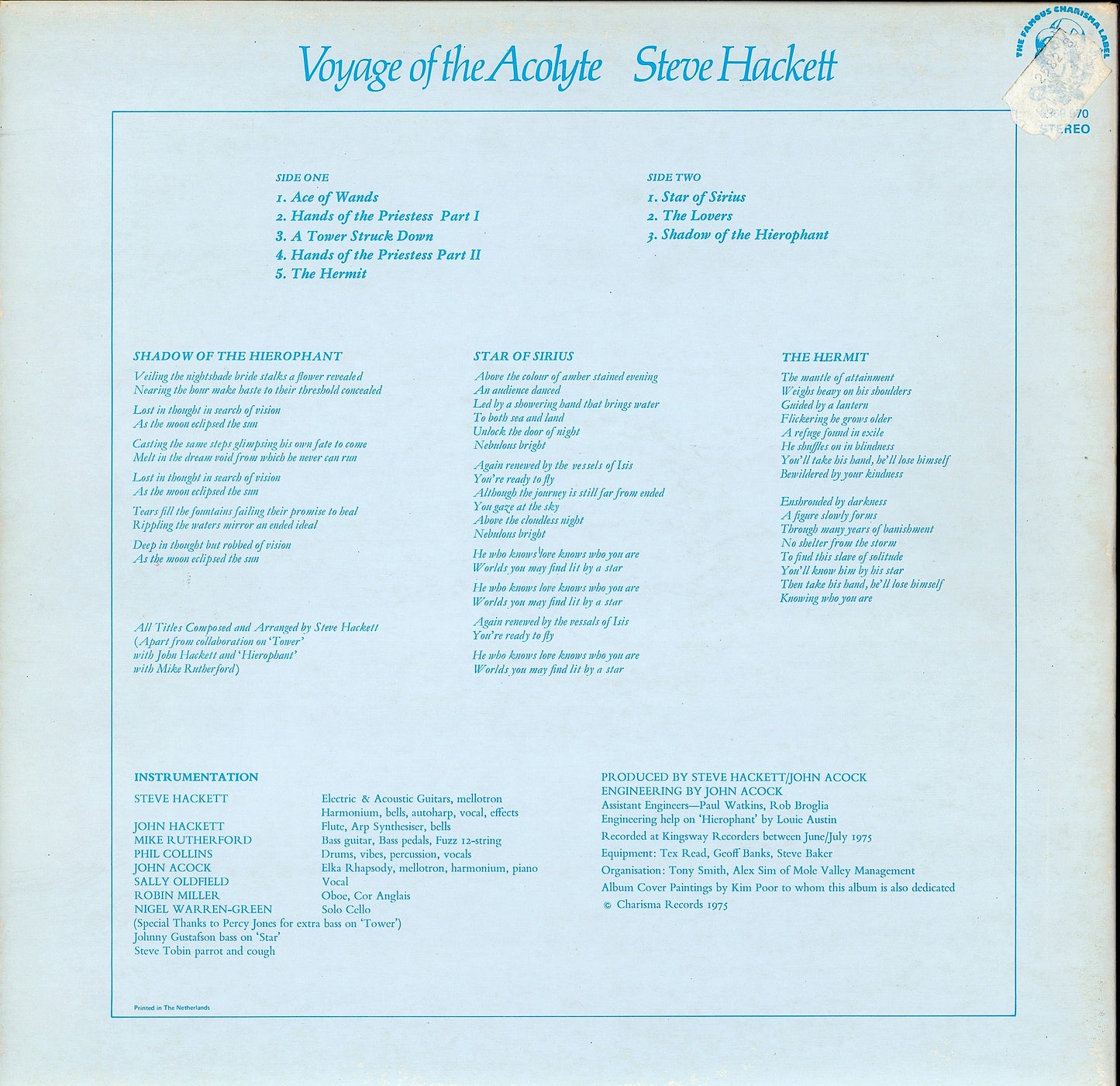 Steve Hackett – Voyage Of The Acolyte Vinyl LP