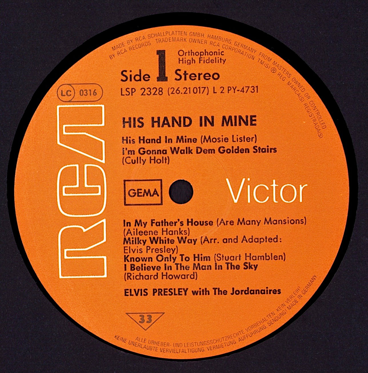 Elvis - His Hand In Mine Vinyl LP