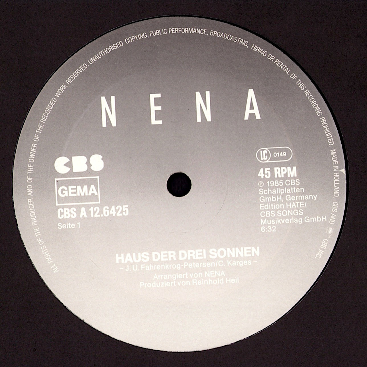 Nena - Haus der drei Sonnen Vinyl 12" Maxi-Single
