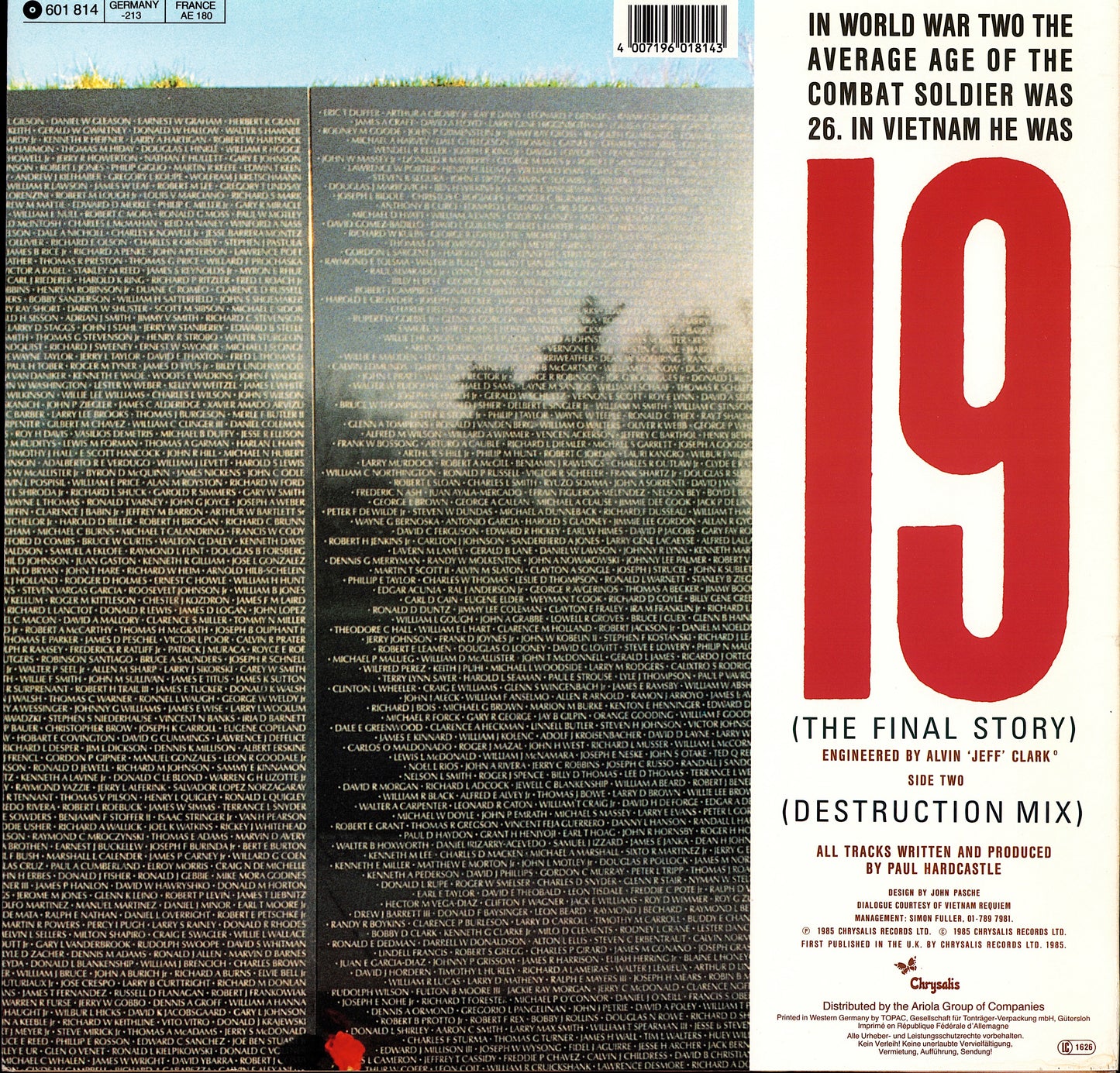 Paul Hardcastle – 19 The Final Story Vinyl 12" Maxi-Single