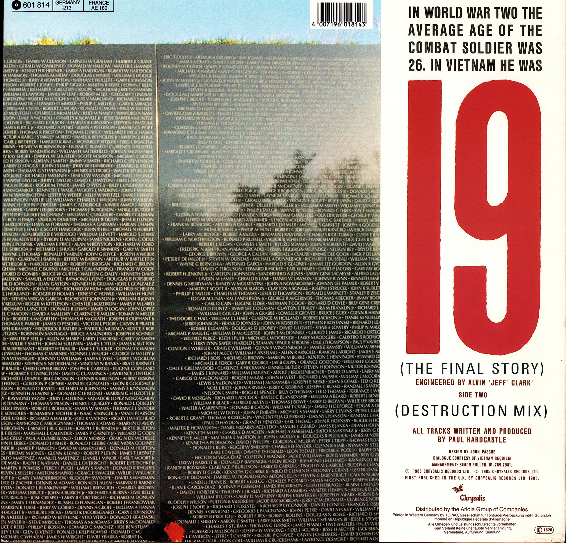 Paul Hardcastle – 19 The Final Story Vinyl 12" Maxi-Single