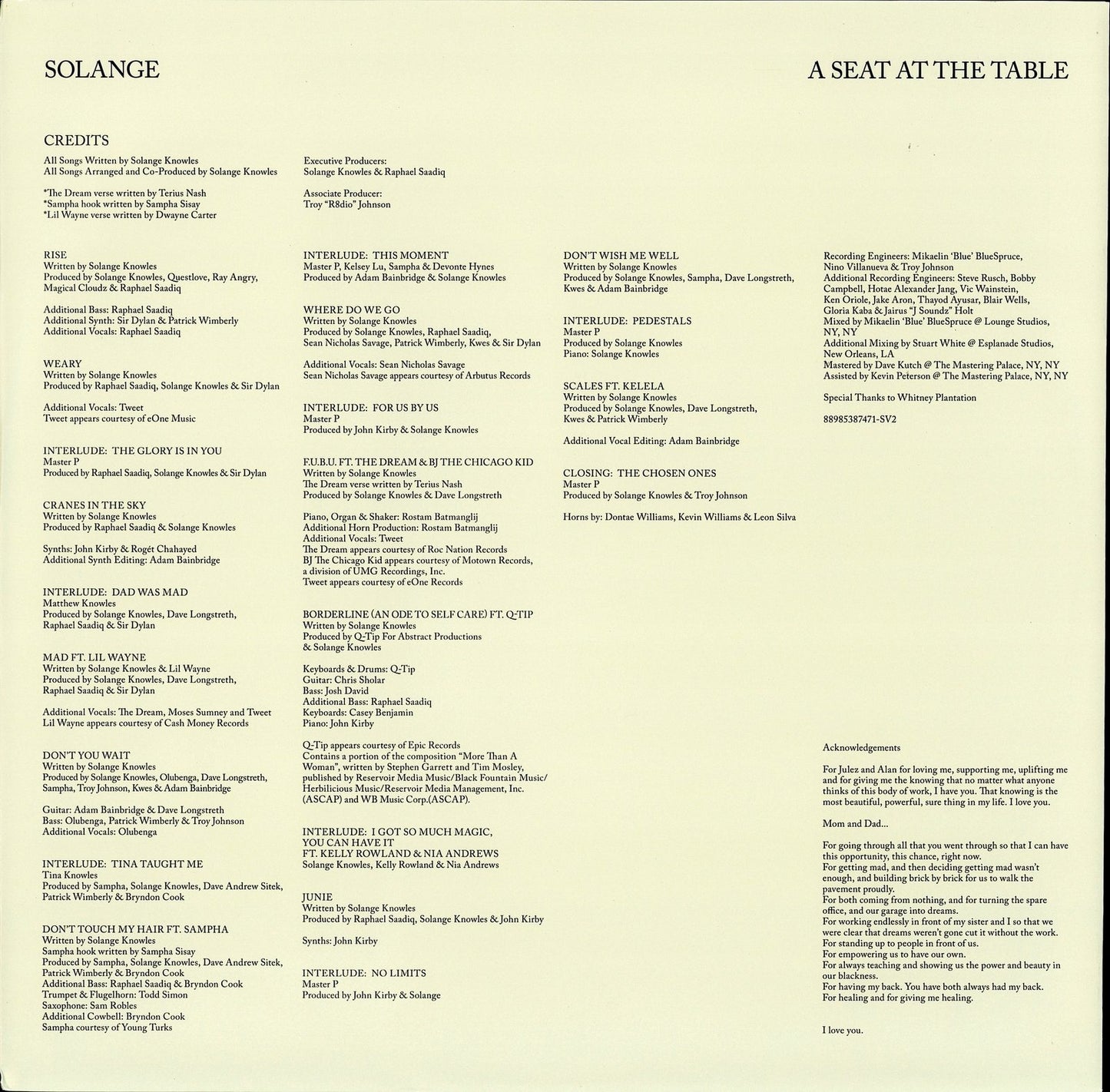 Solange - A Seat At The Table Vinyl 2LP