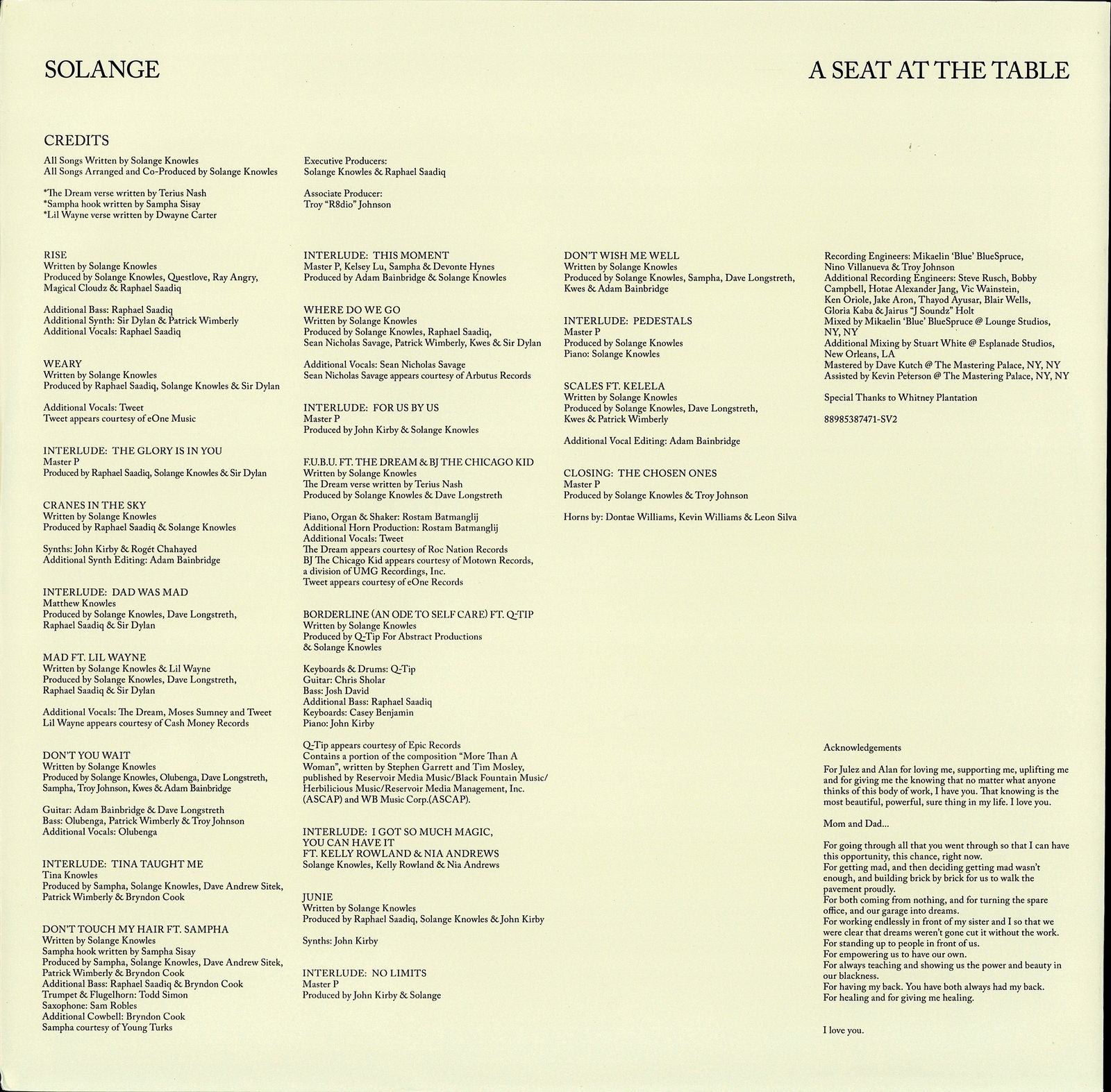 Solange - A Seat At The Table Vinyl 2LP
