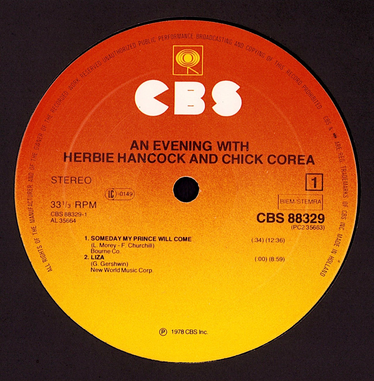 Herbie Hancock & Chick Corea – An Evening With Herbie Hancock & Chick Corea In Concert Vinyl 2LP Kopie