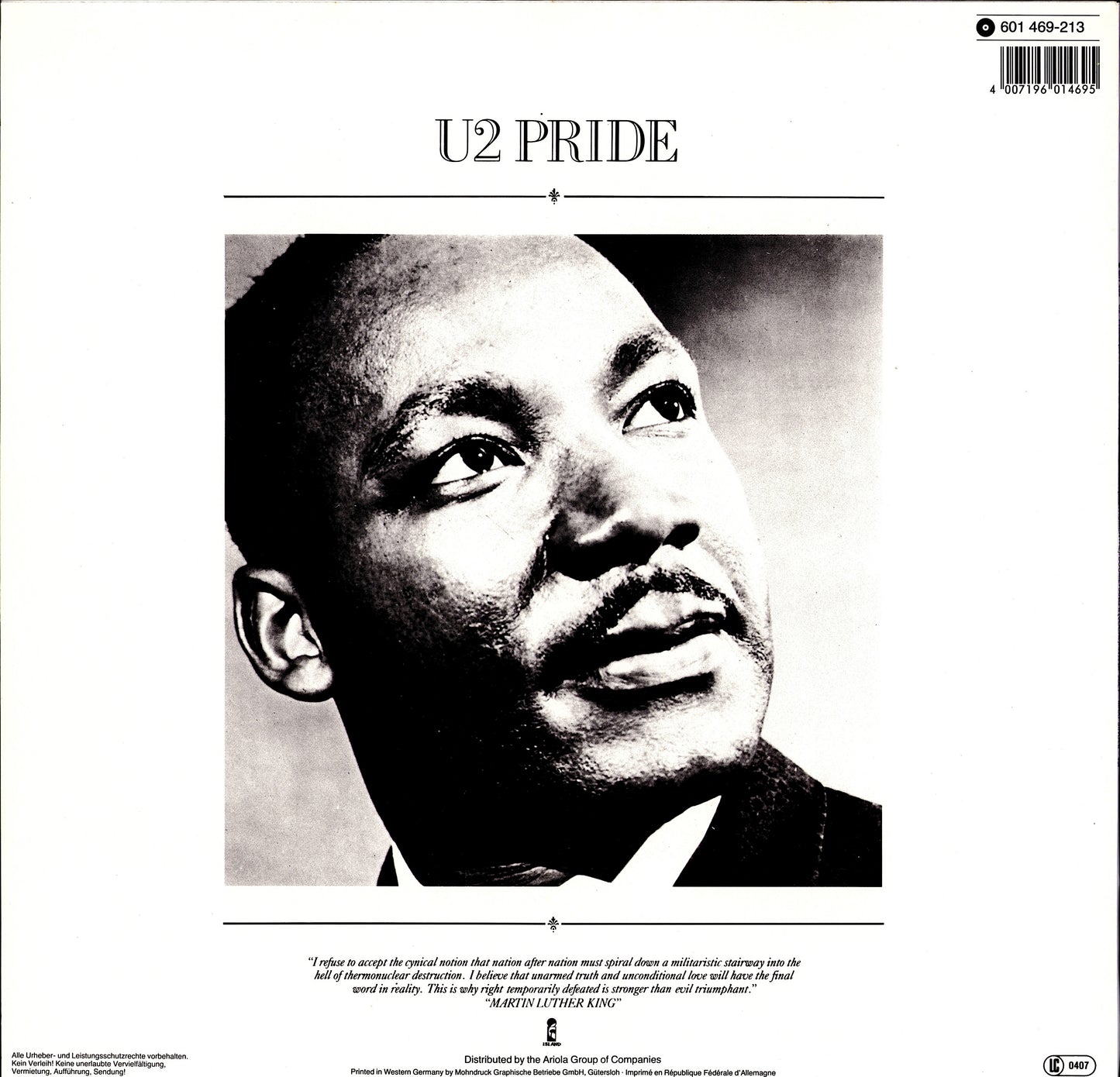 U2 ‎- Pride In The Name Of Love Vinyl 12" Maxi-Single
