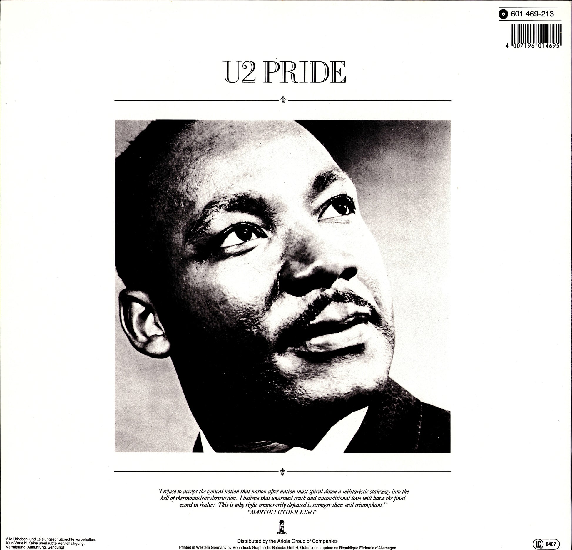 U2 ‎- Pride In The Name Of Love Vinyl 12" Maxi-Single