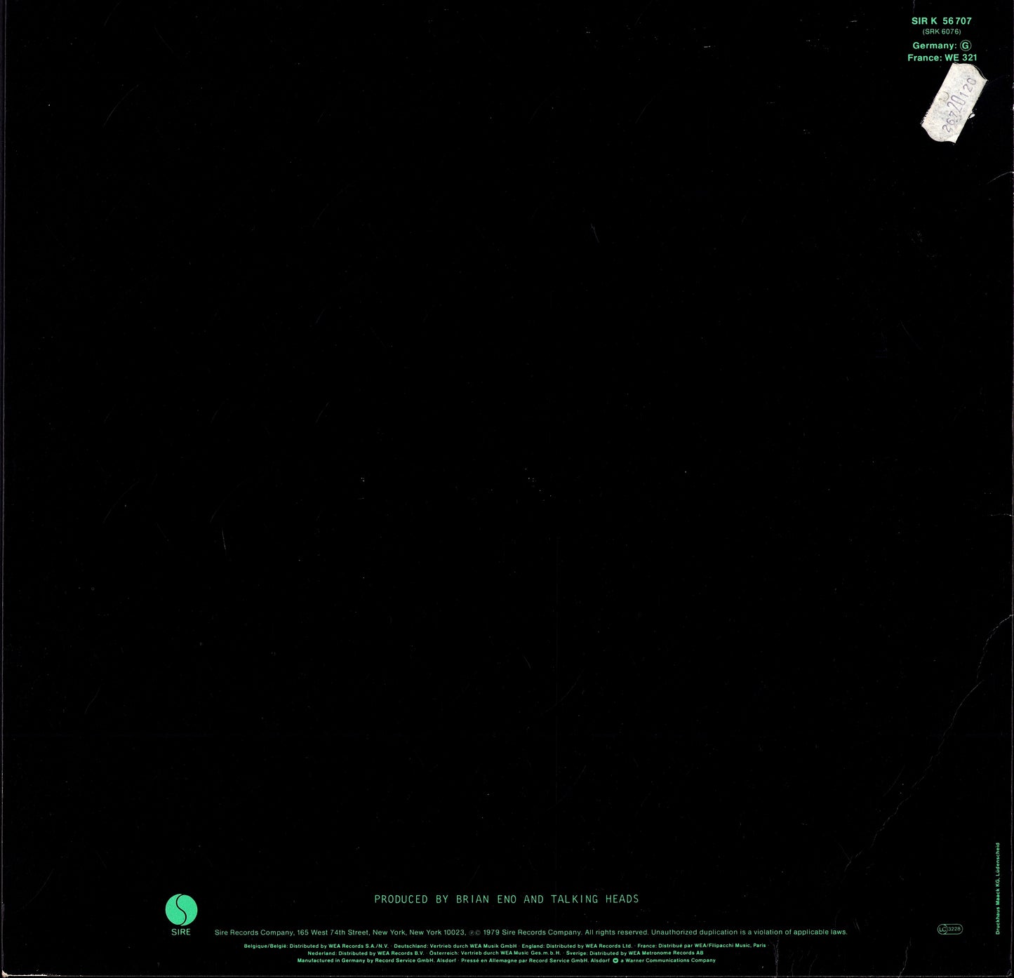 Talking Heads - Fear Of Music Vinyl LP Kopie