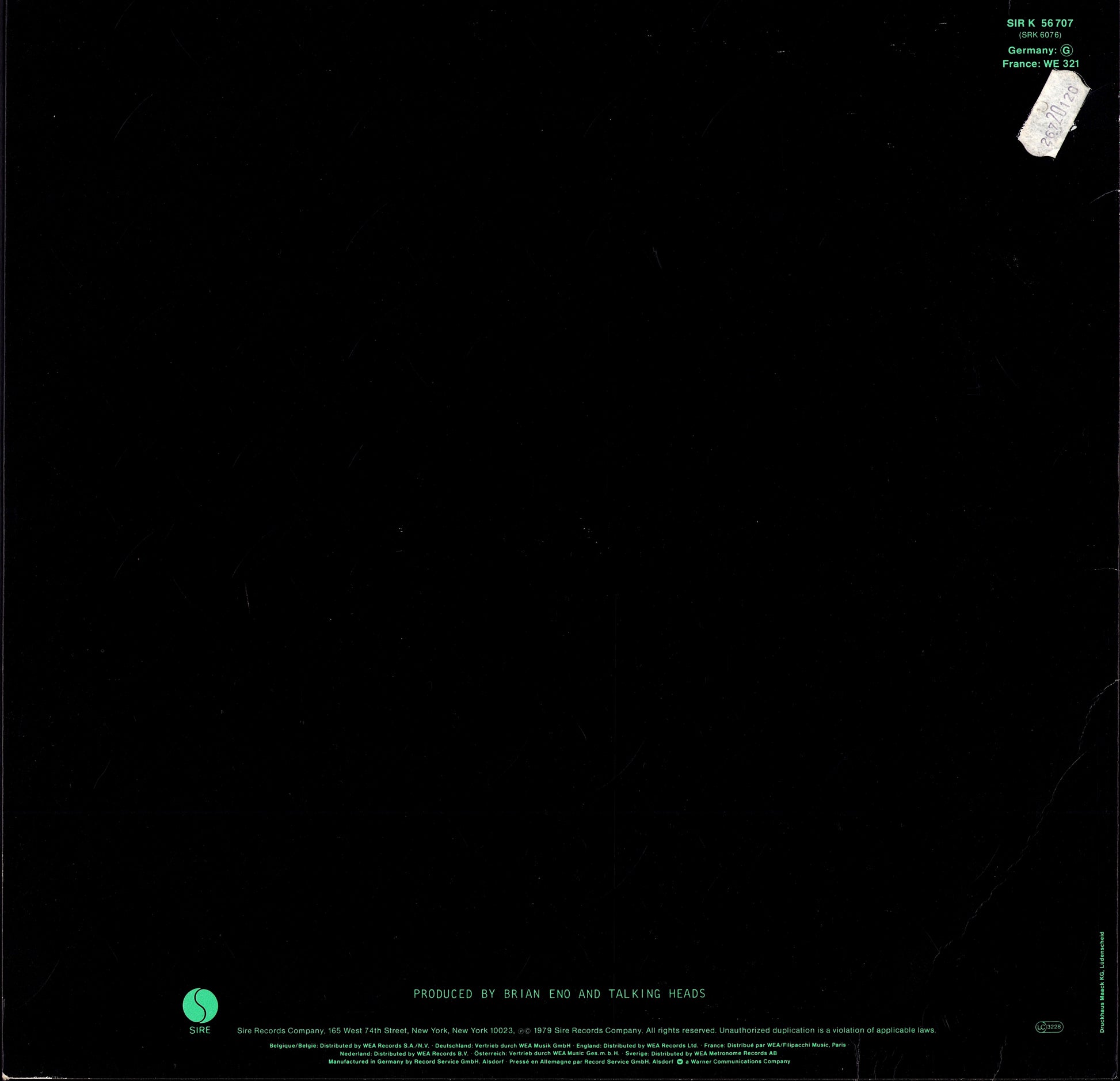 Talking Heads - Fear Of Music Vinyl LP Kopie