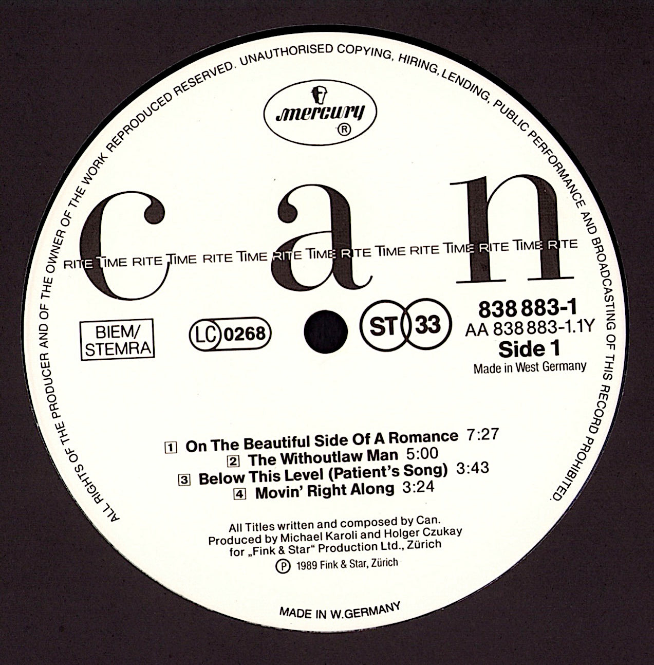 Can - Rite Time Vinyl LP