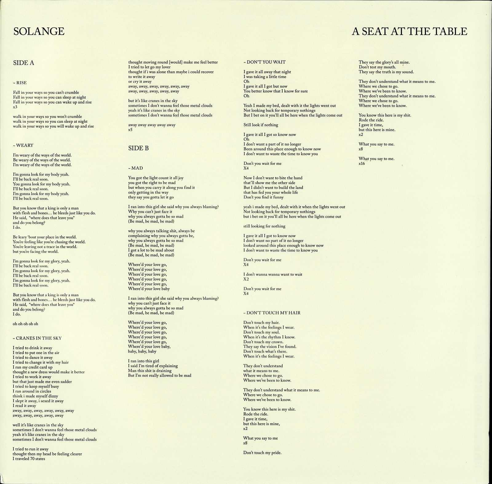 Solange - A Seat At The Table Vinyl 2LP