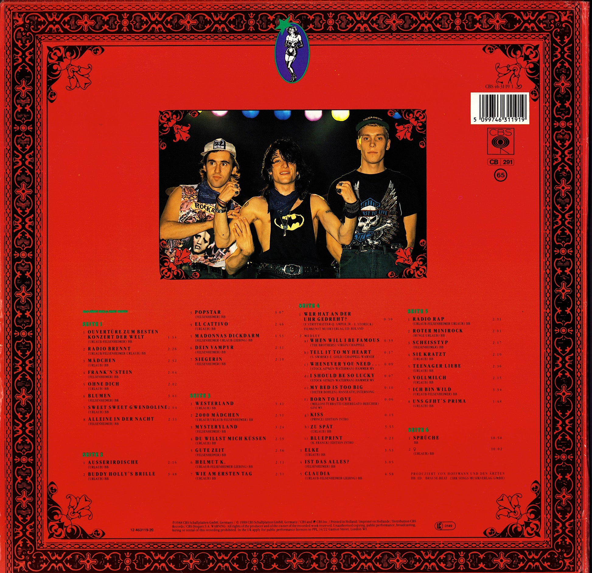 Die Ärzte ‎- Live Nach Uns Die Sintflut Vinyl 3LP