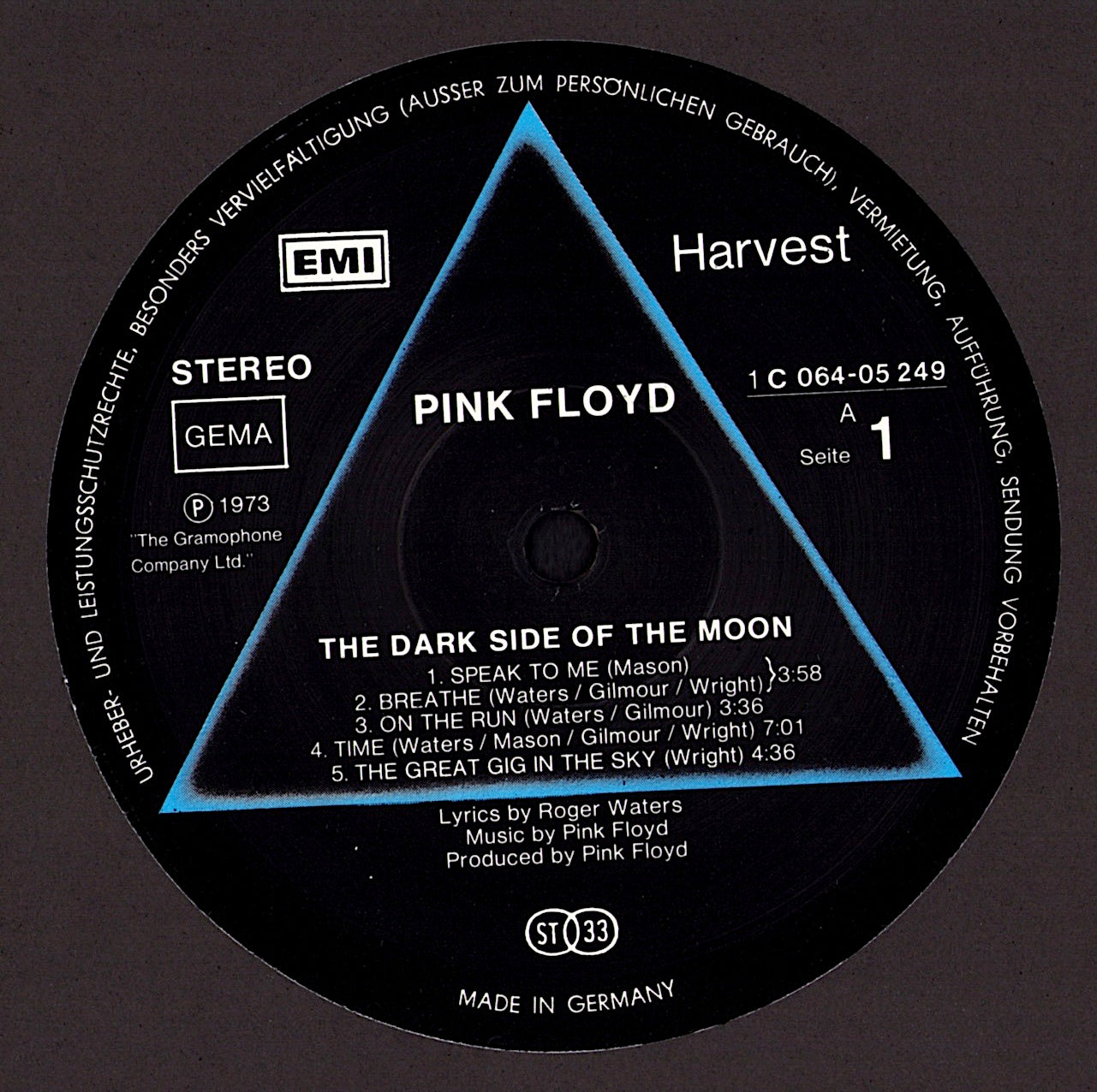 Pink Floyd - The Dark Side Of The Moon Vinyl LP DE Kopie