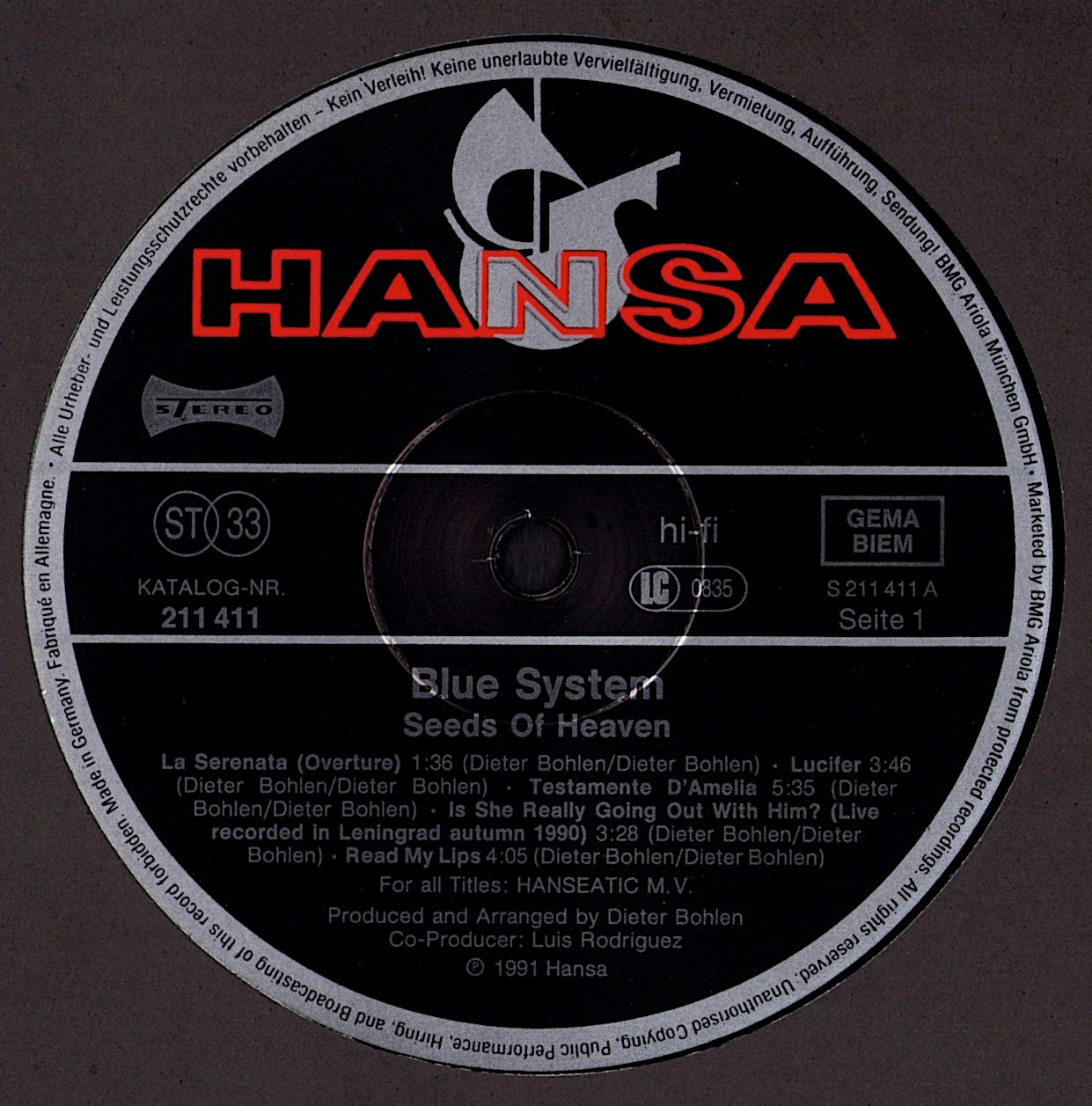 Blue System – Seeds Of Heaven Vinyl LP Kopie