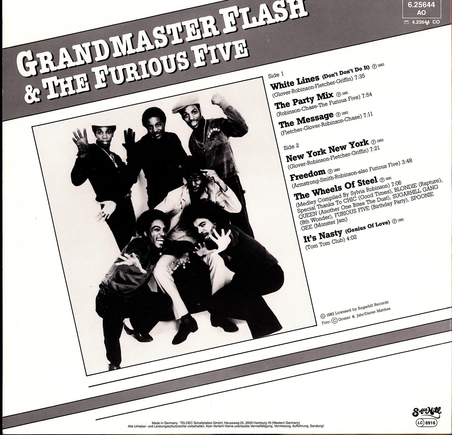 Grandmaster Flash & The Furious Five ‎- Grandmaster Flash & The Furious Five Vinyl LP Kopie