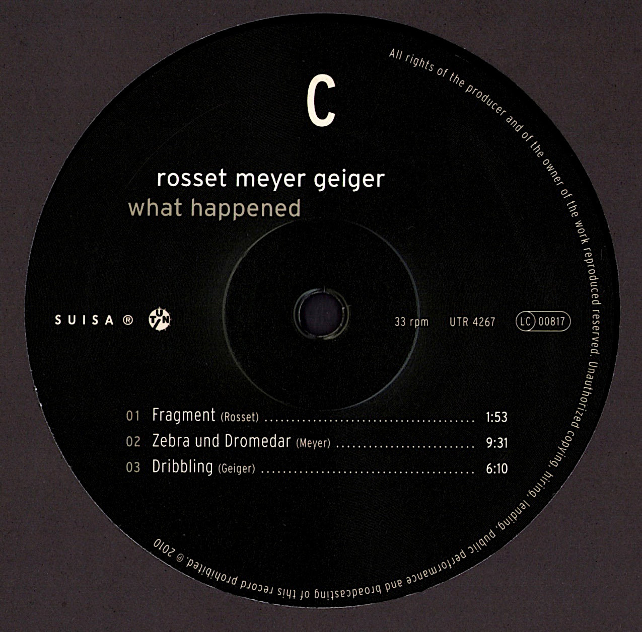 Rosset Meyer Geiger – What Happened Vinyl 2LP