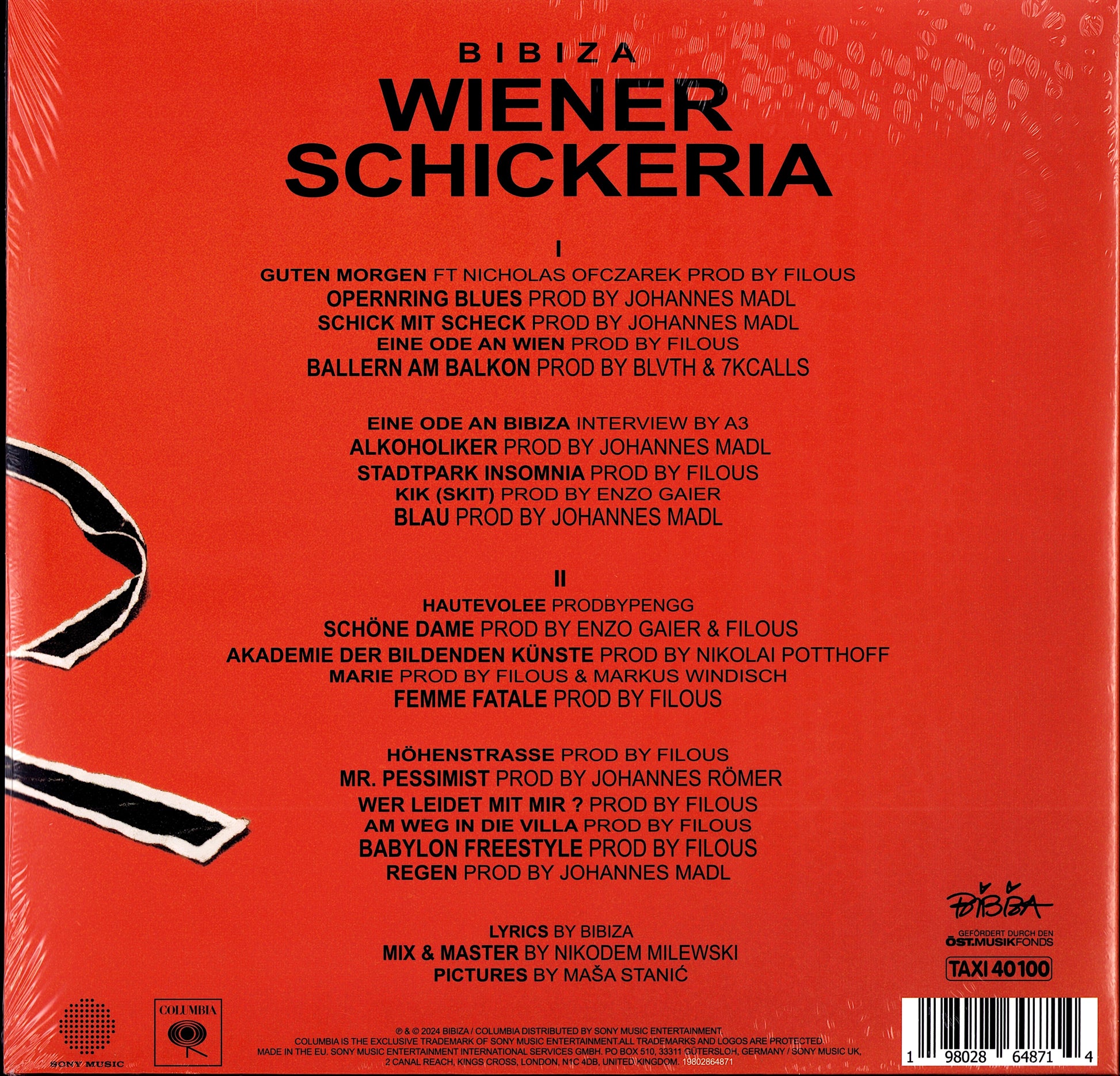 Bibiza – Wiener Schickeria Red Vinyl LP Limited Indie Exclusive Edition