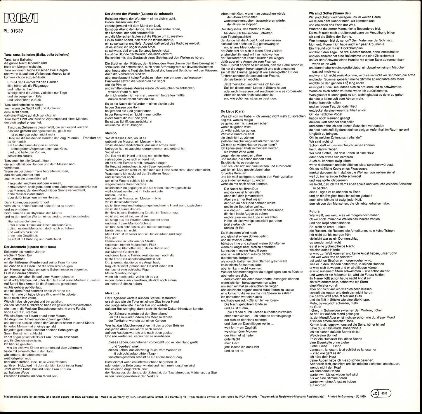 Lucio Dalla – Dalla Vinyl LP