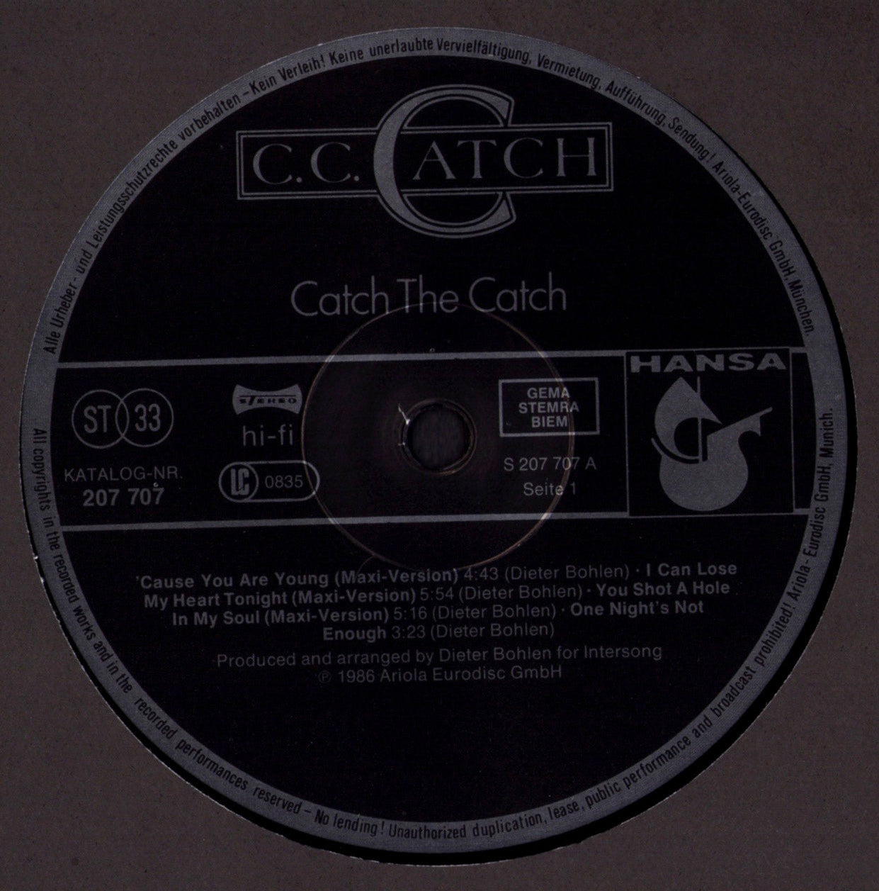 C.C. Catch – Catch The Catch Vinyl LP