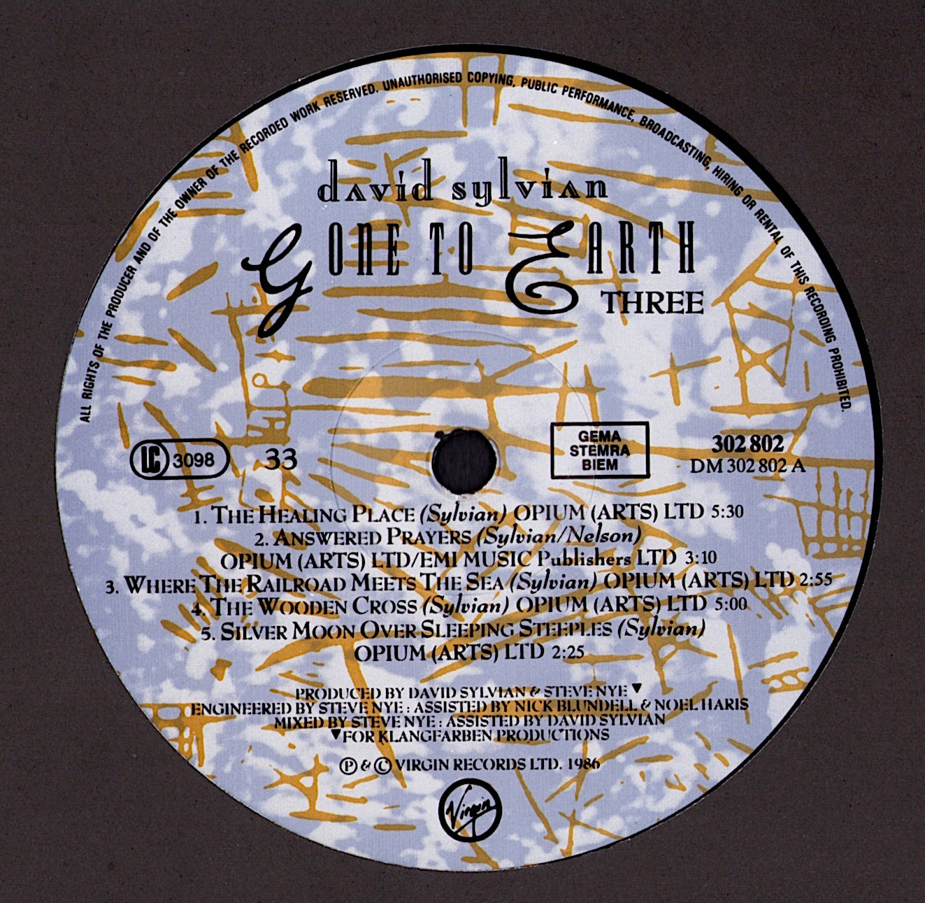 David Sylvian – Gone To Earth Vinyl 2LP