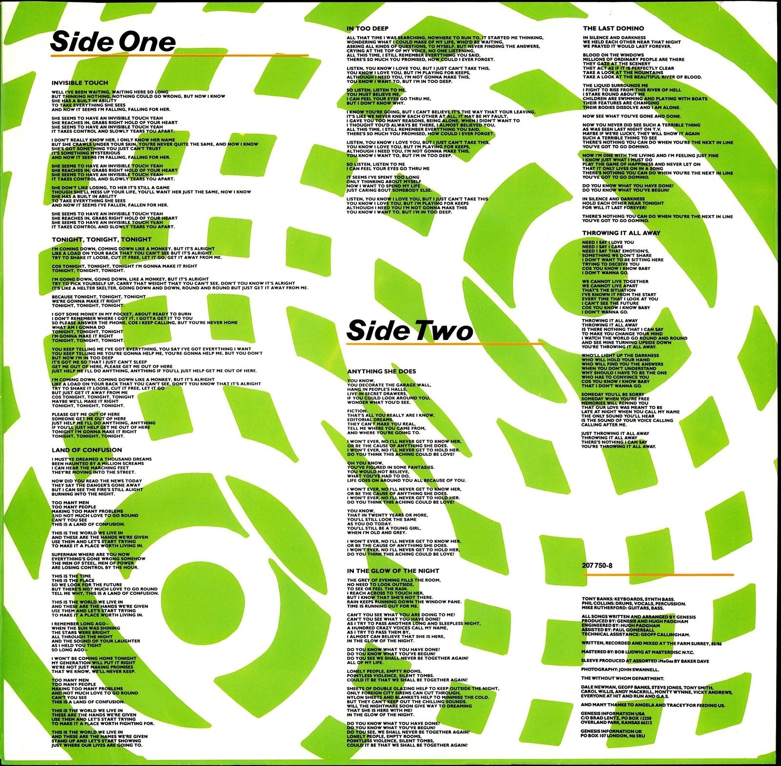 Genesis – Invisible Touch Vinyl LP