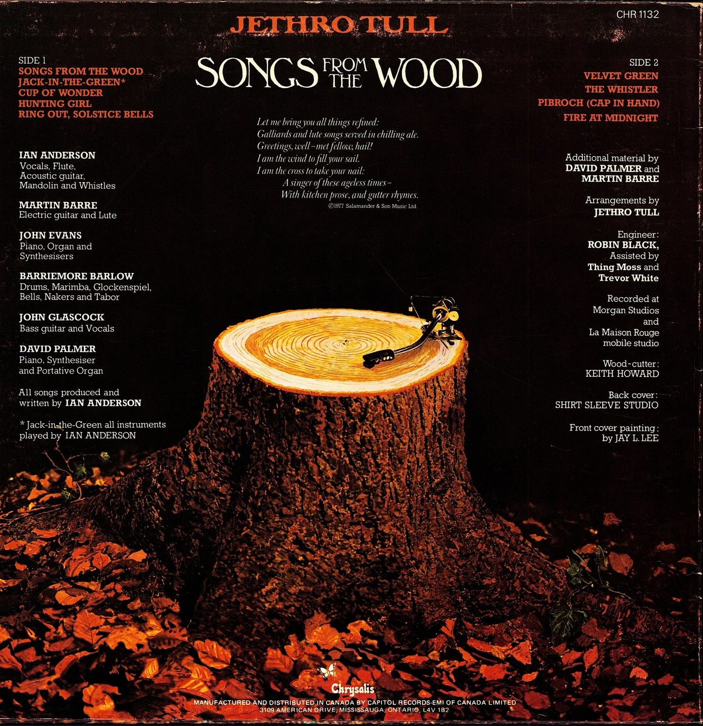 Jethro Tull - Songs from the Wood Vinyl LP Kopie