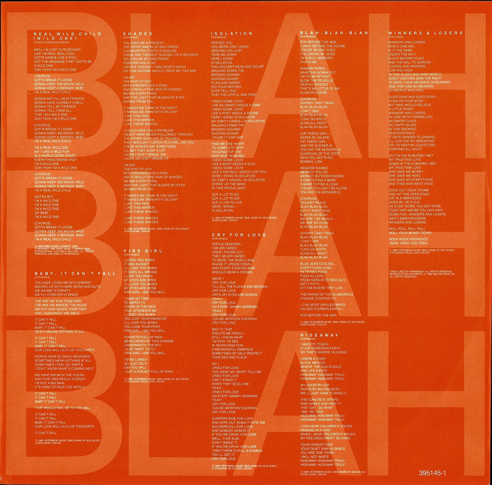 Iggy Pop - Blah-Blah-Blah Vinyl LP