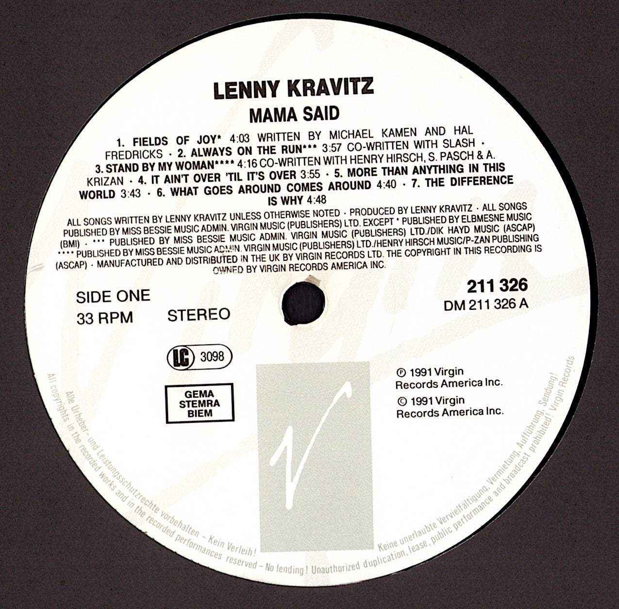 Lenny Kravitz – Mama Said Vinyl LP