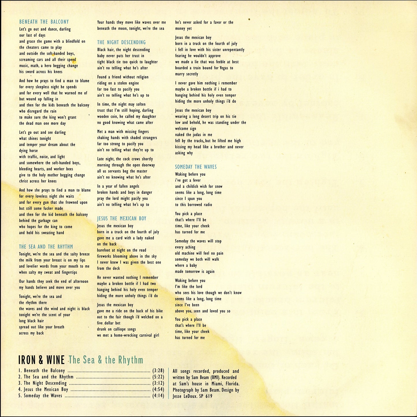 Iron & Wine - The Sea & The Rhythm Vinyl LP