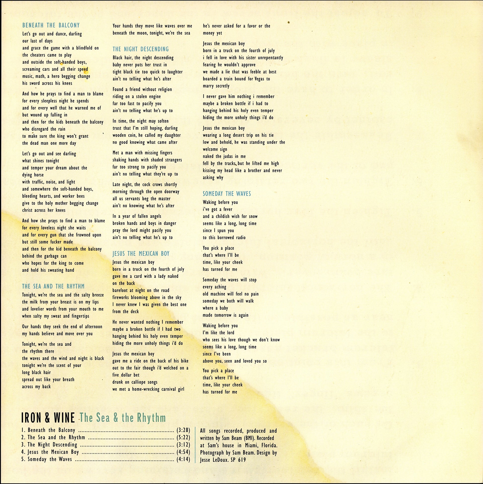 Iron & Wine - The Sea & The Rhythm Vinyl LP