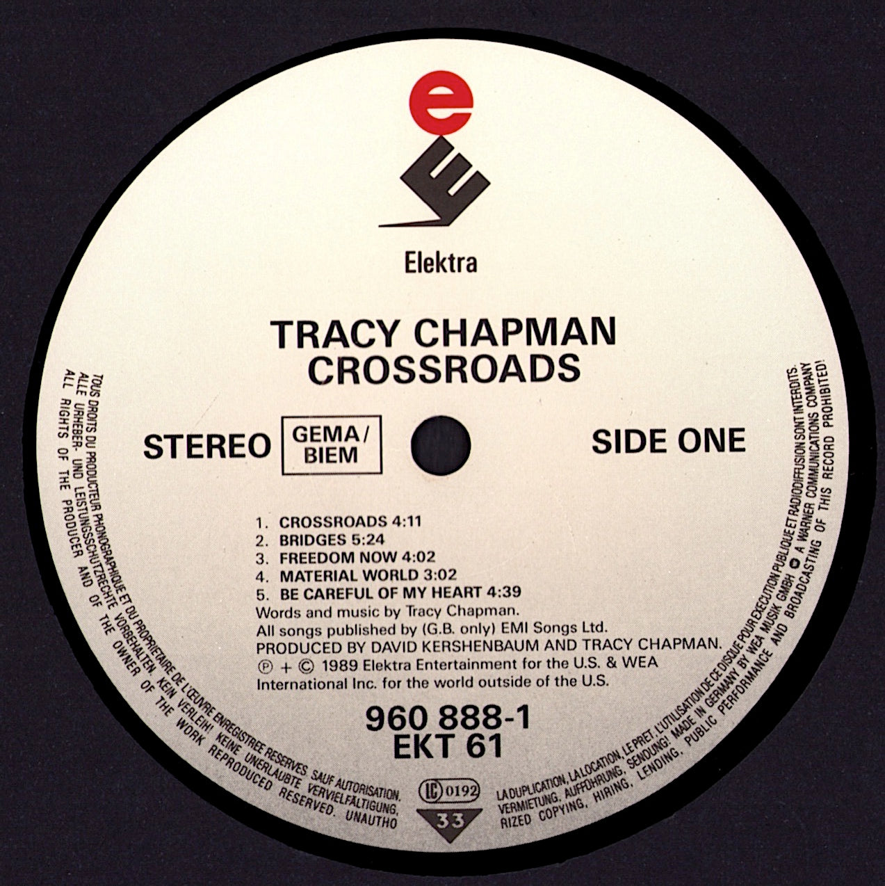 Tracy Chapman ‎- Crossroads Vinyl LP