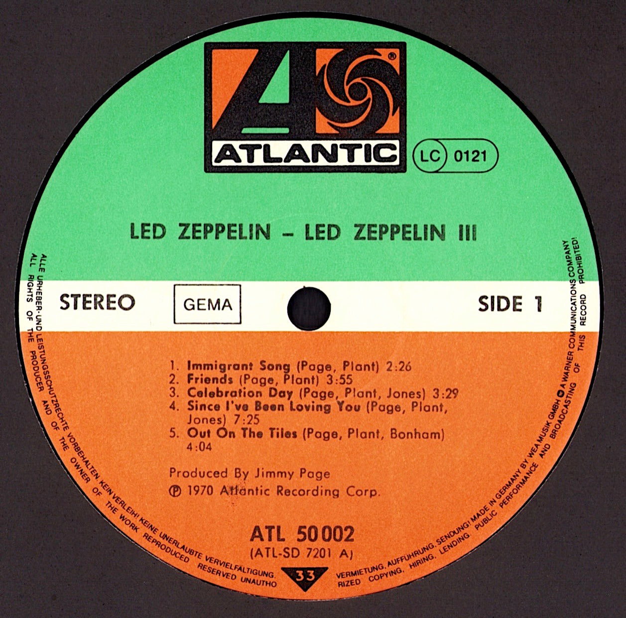 Led Zeppelin ‎- Led Zeppelin III Vinyl LP Kopie